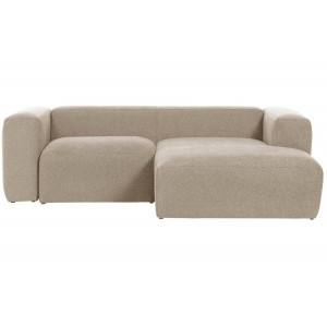 Kave Home Kave Home Bank Blok beige, hout, 2-zits, met chaise longue rechts