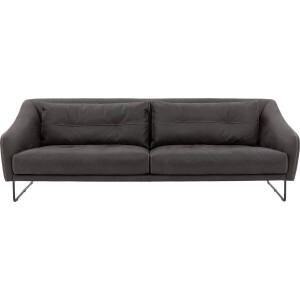 Goossens Excellent Bank Gs-2105 antraciet, leer, 3,5-zits, elegant chic