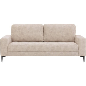 Goossens Bank Coco beige, stof, 3-zits, stijlvol landelijk