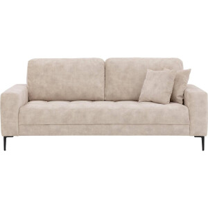 Goossens Bank Coco beige, stof, 2,5-zits, stijlvol landelijk