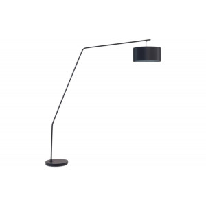 Kave Home Kave Home Ciana, Vloerlamp ciana metaal met zwarte finish en katoenen kap