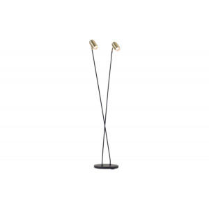 Kave Home Kave Home Clemence, Vloerlamp clemence zwarte metaal met kappen met gouden finish