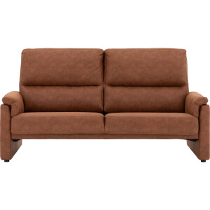 Goossens Bank Pim bruin, micro leer, 3-zits, urban industrieel