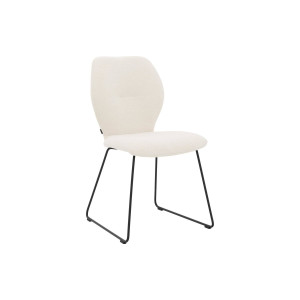 Goossens Eetkamerstoel Hera wit stof leuning, modern design