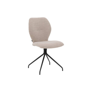 Goossens Eetkamerstoel Hera beige stof leuning, modern design