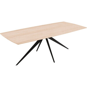 Goossens Excellent Eettafel Floyd, Semi rechthoekig 200 x 100 cm met split