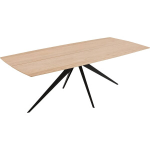 Goossens Excellent Eettafel Floyd, Semi rechthoekig 200 x 100 cm met split