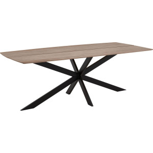 Goossens Excellent Eettafel Floyd, Semi rechthoekig 200 x 100 cm met split