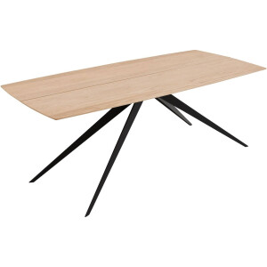 Goossens Excellent Eettafel Floyd, Semi rechthoekig 200 x 100 cm met split