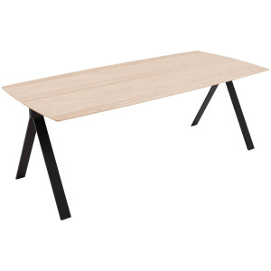 Goossens Excellent Eettafel Floyd, Semi rechthoekig 180 x 100 cm met split