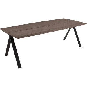 Goossens Excellent Eettafel Floyd, Semi rechthoekig 260 x 100 cm met split