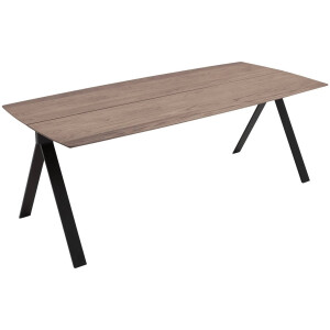 Goossens Excellent Eettafel Floyd, Semi rechthoekig 200 x 100 cm met split