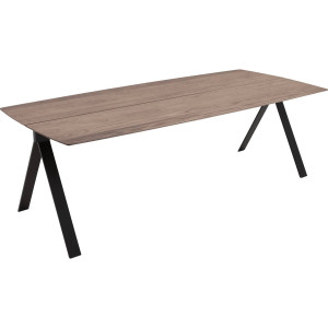 Goossens Excellent Eettafel Floyd, Semi rechthoekig 300 x 100 cm met split