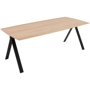 Goossens Excellent Eettafel Floyd, Semi rechthoekig 200 x 100 cm met split