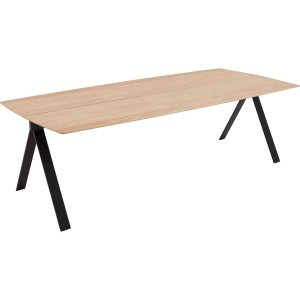 Goossens Excellent Eettafel Floyd, Semi rechthoekig 260 x 100 cm met split