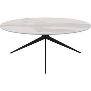 Goossens Excellent Salontafel Cipressen rond, keramiek wit, modern design, 80 x 32 x 80 cm