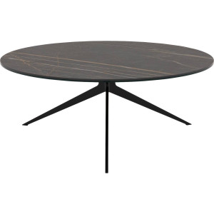 Goossens Excellent Salontafel Cipressen rond, keramiek zwart, modern design, 80 x 32 x 80 cm