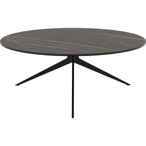 Goossens Excellent Salontafel Cipressen rond, keramiek zwart, modern design, 80 x 32 x 80 cm