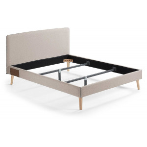 Kave Home Kave Home Dyla, Dyla beige bed met afneembare hoes en massief beuken poten 160 x 200 cm (mtk0045)