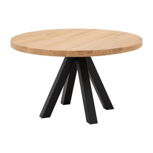 Goossens Eettafel Blade, Strak blad rond 130 x 130 cm 6 cm dik