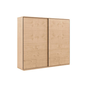 Goossens Excellent Kledingkast Nature, 250 cm breed, 223 cm hoog, 2 hout schuifdeuren