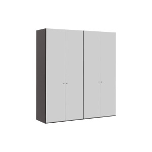 Goossens Kledingkast Easy Storage Ddk, Kledingkast 203 cm breed, 220 cm hoog, 4x glas draaideur