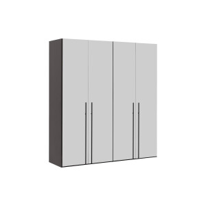 Goossens Kledingkast Easy Storage Ddk, Kledingkast 203 cm breed, 220 cm hoog, 4x glas draaideur