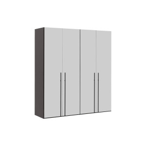 Goossens Kledingkast Easy Storage Ddk, Kledingkast 203 cm breed, 220 cm hoog, 4x glas draaideur