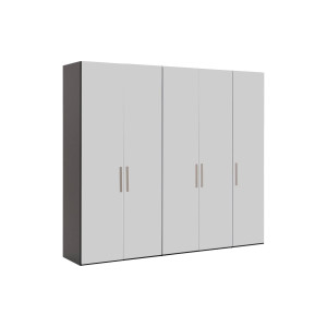 Goossens Kledingkast Easy Storage Ddk, Kledingkast 253 cm breed, 220 cm hoog, 5x glas draaideur