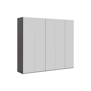 Goossens Kledingkast Easy Storage Ddk, Kledingkast 253 cm breed, 220 cm hoog, 5x glas draaideur