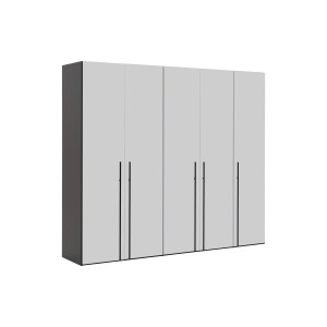 Goossens Kledingkast Easy Storage Ddk, Kledingkast 253 cm breed, 220 cm hoog, 5x glas draaideur