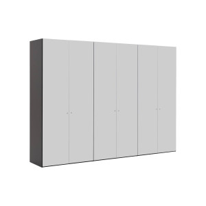 Goossens Kledingkast Easy Storage Ddk, Kledingkast 304 cm breed, 220 cm hoog, 6x glas draaideur