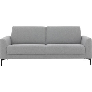 Goossens Bank Dallas lichtgrijs, stof, 3-zits, modern design