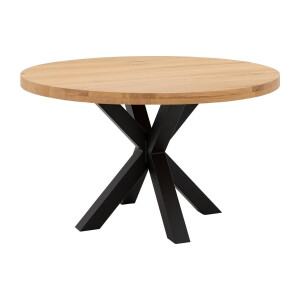Goossens Eettafel Blade, Strak blad rond 120 x 120 cm 6 cm dik