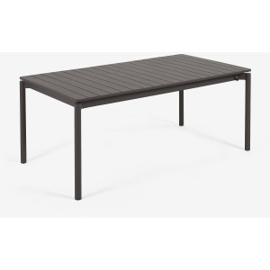 Kave Home Kave Home Tuinmeubel Zaltana, Zaltana uitschuifbare aluminium buitentafel met mat zwarte afwerking 180 (240) x 100 cm