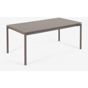 Kave Home Kave Home Tuinmeubel Zaltana, Zaltana uitschuifbare aluminium buitentafel met mat bruine afwerking 180 (240) x 100 cm