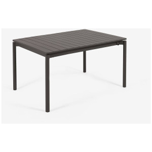 Kave Home Kave Home Tuinmeubel Zaltana, Zaltana uitschuifbare aluminium buitentafel met mat zwarte afwerking 140 (200) x 90 cm