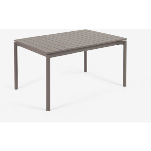 Kave Home Kave Home Tuinmeubel Zaltana, Zaltana uitschuifbare aluminium buitentafel met mat bruine afwerking 140 (200) x 90 cm