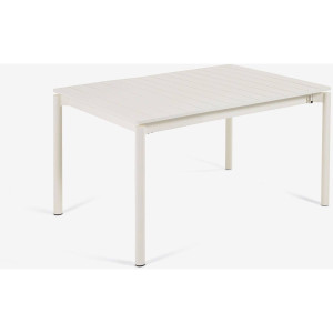 Kave Home Kave Home Tuinmeubel Zaltana, Zaltana uitschuifbare aluminium buitentafel met mat witte afwerking 140 (200) x 90 cm