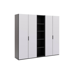 Goossens Excellent Kast Systeem Statement Compleet, 4 draaideuren met 50 cm breed rek element, 250 cm breed 223 cm hoog 61 cm diep