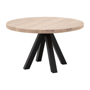 Goossens Eettafel Blade, Strak blad rond 130 x 130 cm 6 cm dik