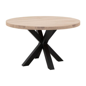 Goossens Eettafel Blade, Strak blad rond 130 x 130 cm 6 cm dik
