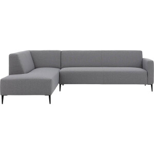 Goossens Bank Key West grijs, stof, 3-zits, modern design met ligelement links