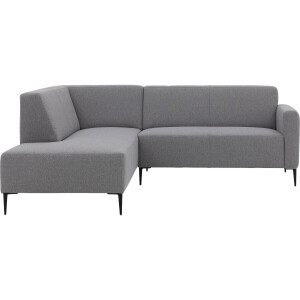 Goossens Bank Key West grijs, stof, 2-zits, modern design met ligelement links