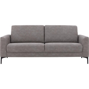 Goossens Bank Dallas grijs, micro leer, 3,5-zits, modern design