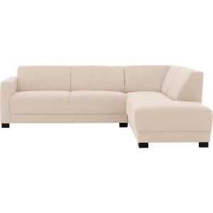 Goossens Bank My Style beige, stof, 2,5-zits, stijlvol landelijk met chaise longue rechts