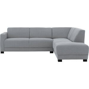 Goossens Bank My Style lichtgrijs, stof, 2,5-zits, stijlvol landelijk met chaise longue rechts
