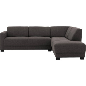 Goossens Zitmeubel My Style donkergrijs, stof, 2,5-zits, stijlvol landelijk met chaise longue rechts