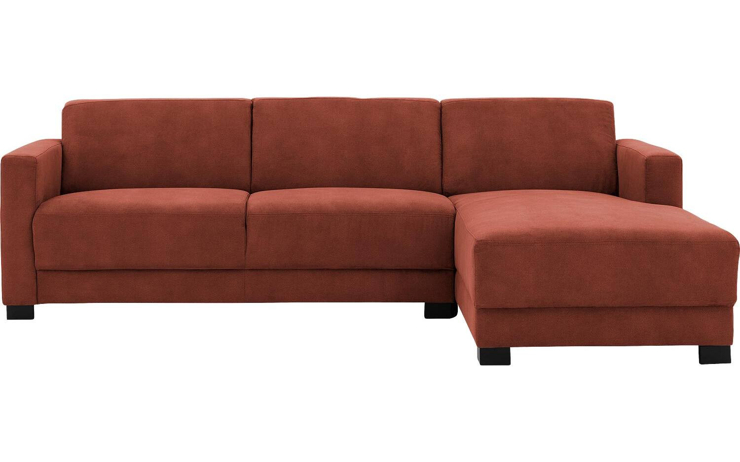 Goossens Zitmeubel My Style rood, microvezel, 2,5-zits, stijlvol landelijk met chaise longue rechts