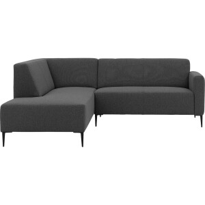 Goossens Bank Key West grijs, stof, 2-zits, modern design met ligelement links